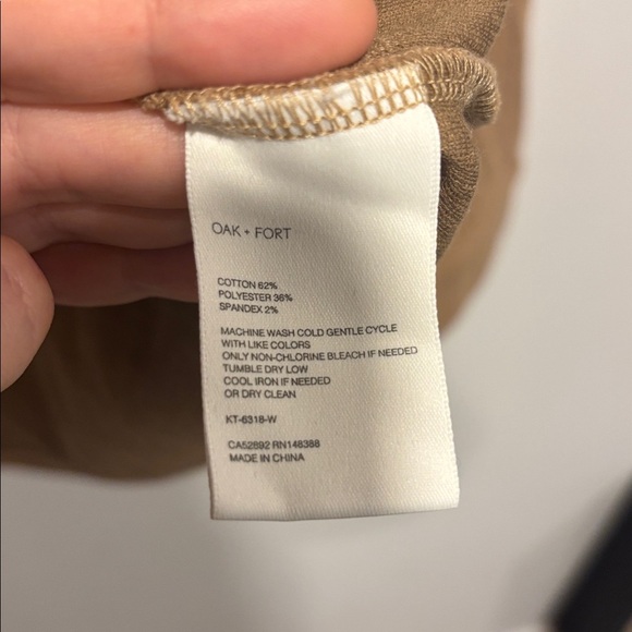 OAK + FORT Oversized Camel Textured Comfy Shirt - Picture 4 of 8